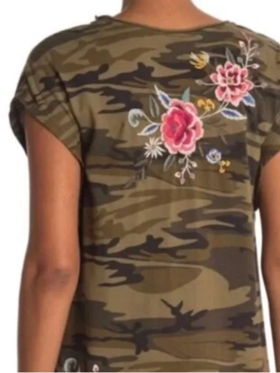 Johnny Was Assa Cap Sleeve Tee - Sz. L - Picture 2 of 8